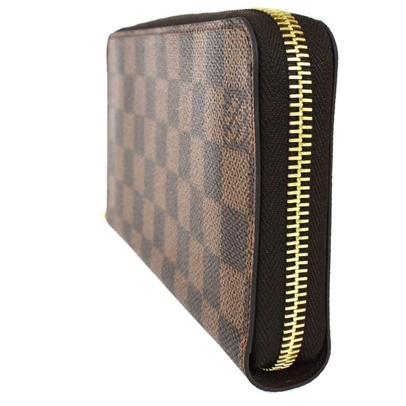 LOUIS VUITTON Zippy Wallet Long Bifold Purse Damier Leather Brown - Picture 4 of 15